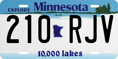 MN license plate 210RJV
