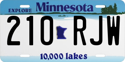 MN license plate 210RJW