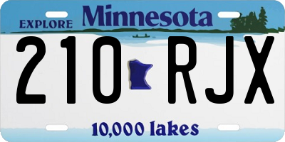 MN license plate 210RJX