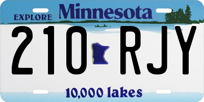 MN license plate 210RJY