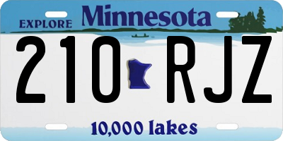 MN license plate 210RJZ