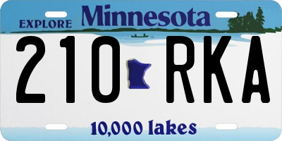MN license plate 210RKA