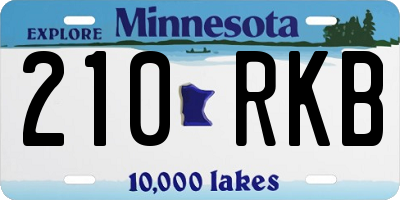 MN license plate 210RKB