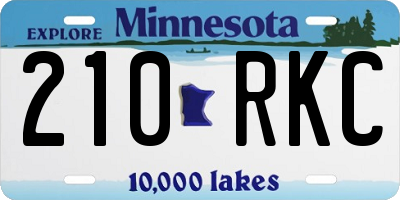 MN license plate 210RKC