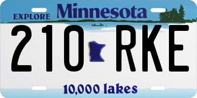 MN license plate 210RKE