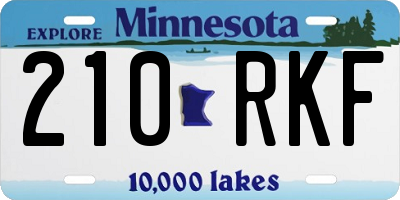 MN license plate 210RKF