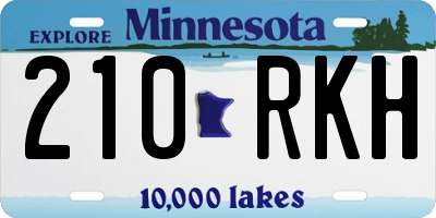 MN license plate 210RKH