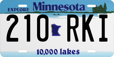 MN license plate 210RKI