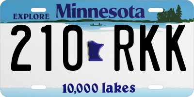 MN license plate 210RKK