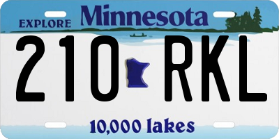 MN license plate 210RKL