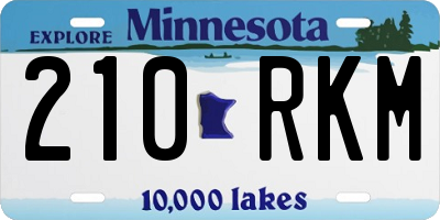 MN license plate 210RKM