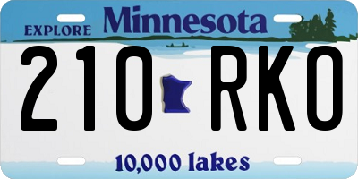 MN license plate 210RKO