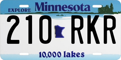 MN license plate 210RKR