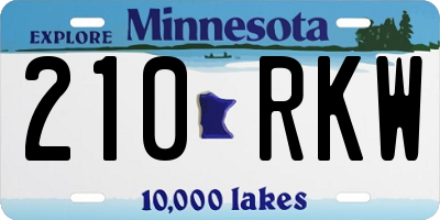 MN license plate 210RKW