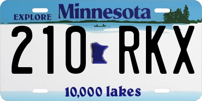MN license plate 210RKX