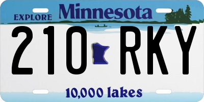 MN license plate 210RKY