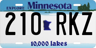MN license plate 210RKZ