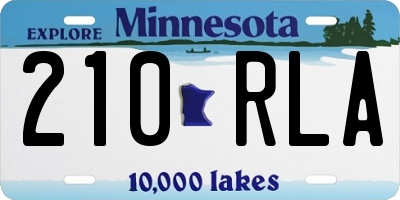 MN license plate 210RLA