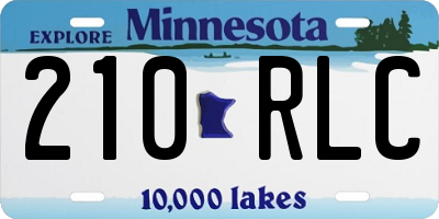 MN license plate 210RLC