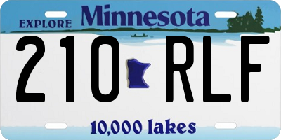 MN license plate 210RLF