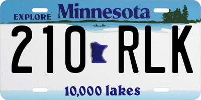 MN license plate 210RLK