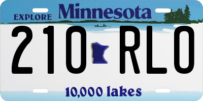 MN license plate 210RLO