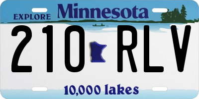 MN license plate 210RLV