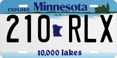 MN license plate 210RLX