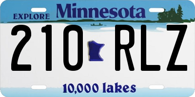 MN license plate 210RLZ