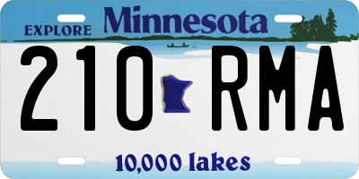 MN license plate 210RMA