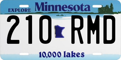 MN license plate 210RMD