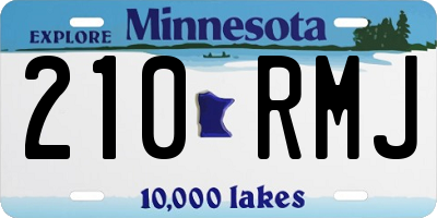 MN license plate 210RMJ