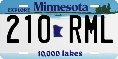 MN license plate 210RML