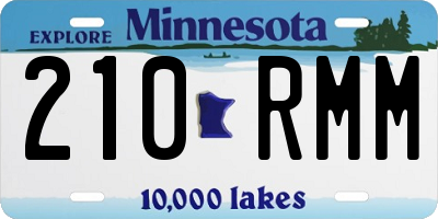 MN license plate 210RMM