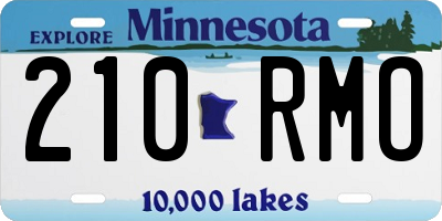 MN license plate 210RMO