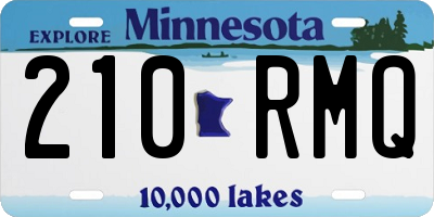 MN license plate 210RMQ