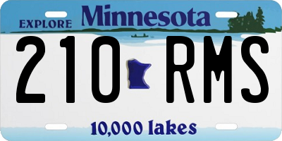 MN license plate 210RMS