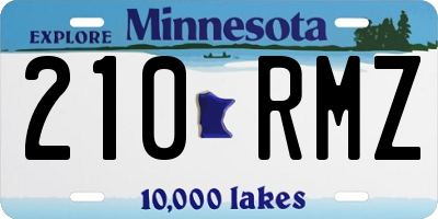 MN license plate 210RMZ
