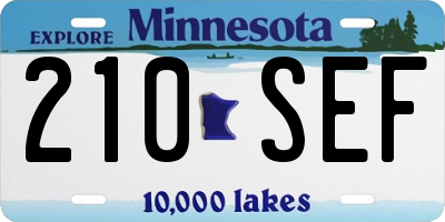 MN license plate 210SEF