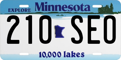 MN license plate 210SEO