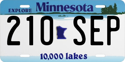 MN license plate 210SEP