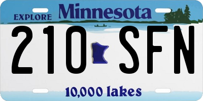 MN license plate 210SFN