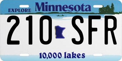 MN license plate 210SFR