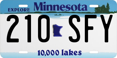 MN license plate 210SFY