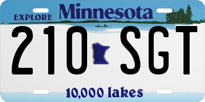 MN license plate 210SGT