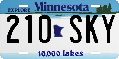 MN license plate 210SKY
