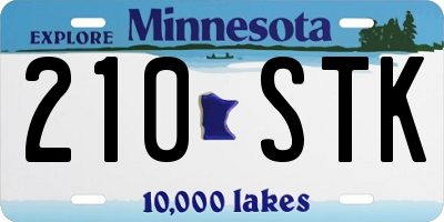 MN license plate 210STK