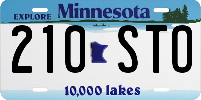 MN license plate 210STO