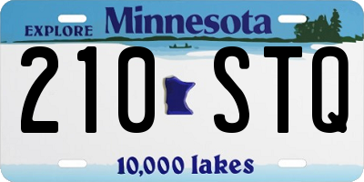 MN license plate 210STQ