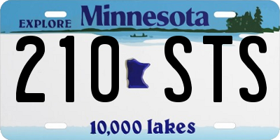 MN license plate 210STS